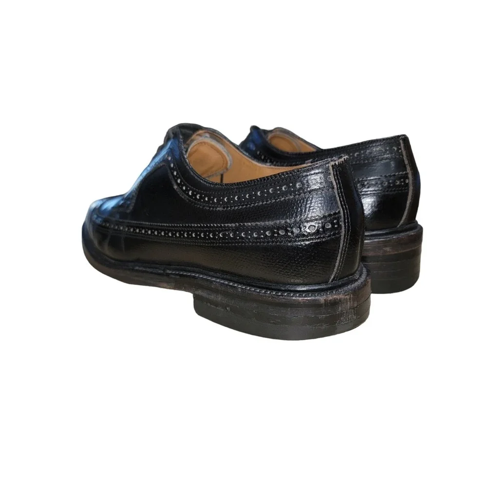 VTG 60s Executive Imperials O'Sullivan Black Leather Oxford Wingtip shoes Sz 8 D